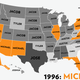 Illustration for article titled Map: Six Decades of the Most Popular Names for Boys, State-by-State